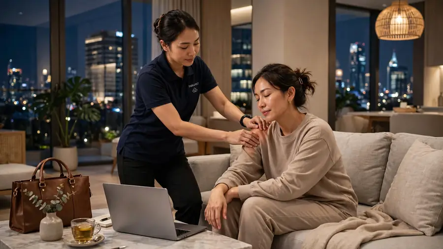 Warga Jakarta Selatan menikmati massage panggilan profesional di apartemen