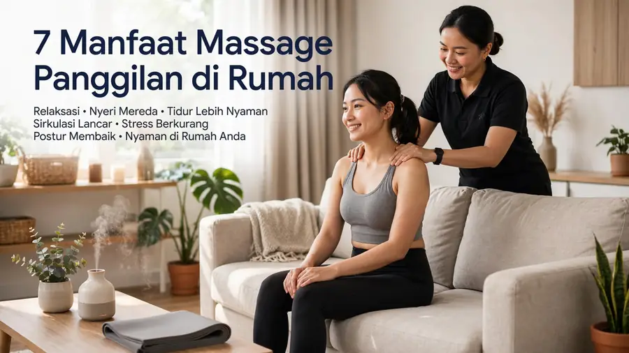Terapis profesional memberikan manfaat massage panggilan di rumah untuk relaksasi