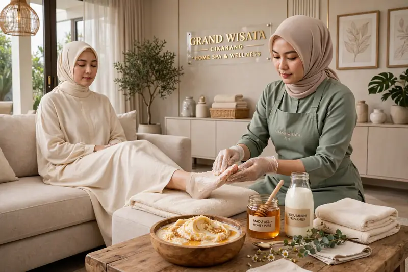 Paket full body plus scrub madu dan susu di rumah Grand Wisata Cikarang