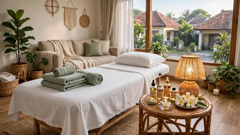 Setup layanan massage panggilan nyaman di rumah keluarga Jakarta Timur area Cibubur Duren Sawit - Puleh Massage & SPA