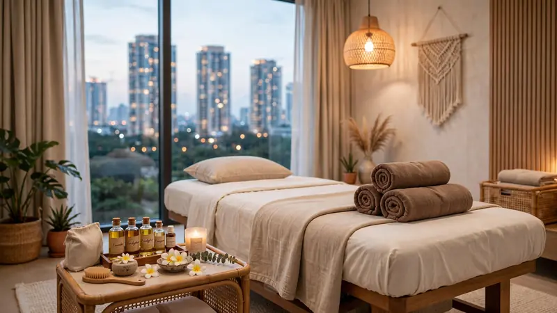 Setup layanan pijat panggilan premium di apartemen Jakarta Barat Puri Indah dan Central Park - Puleh Massage & SPA