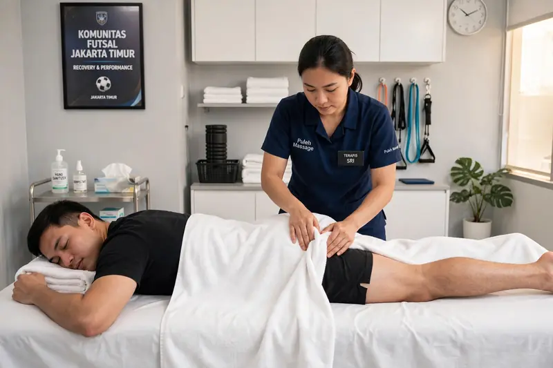Teknik sport massage recovery fokus hamstring untuk anggota komunitas futsal Jakarta Timur